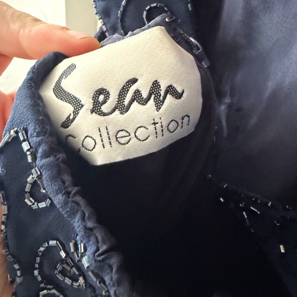 Vintage 90s navy beaded dress - Picture 8 of 8